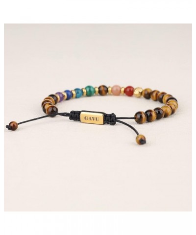 Adjustable Crystal Stone 7 Chakra Bracelet Tiger's Eye 18.0 Centimeters $12.88 Bracelets