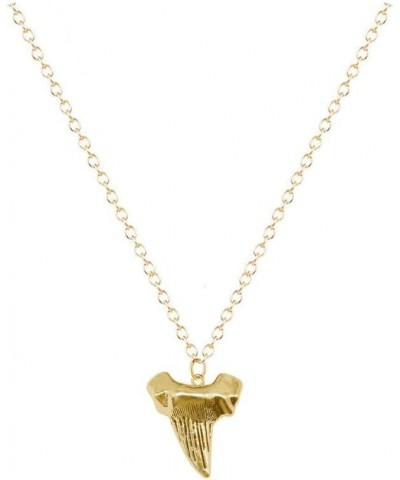 WLLAY Fashion Shark Tooth Pendant Necklace For Women Beach Jewelry gold 2 $8.63 Necklaces