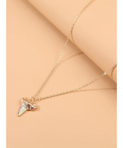 WLLAY Fashion Shark Tooth Pendant Necklace For Women Beach Jewelry gold 2 $8.63 Necklaces