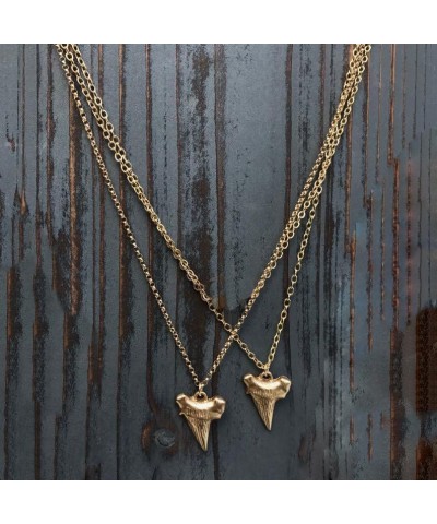 WLLAY Fashion Shark Tooth Pendant Necklace For Women Beach Jewelry gold 2 $8.63 Necklaces