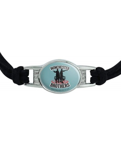 Supernatural Winchester Brothers Novelty Suede Leather Metal Bracelet black $10.43 Bracelets