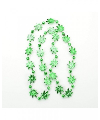 Pot Leaf Bead Necklaces Green Pack of 12 Green Plastic - 33 Inches $10.99 Necklaces