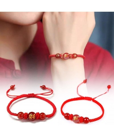 1/210 Pcs 2024 Year Of The Dragon Red String Bracelets,2024 New Year of Dragons Bracelets,Adjustable Red String Charm Bracele...