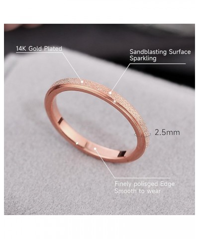 2mm Sandblasted Wedding Bands for Women,14k Gold Plated Titanium Steel Band Ring,Comfort Flat Ring Size 5-10 Silver $7.79 Bra...