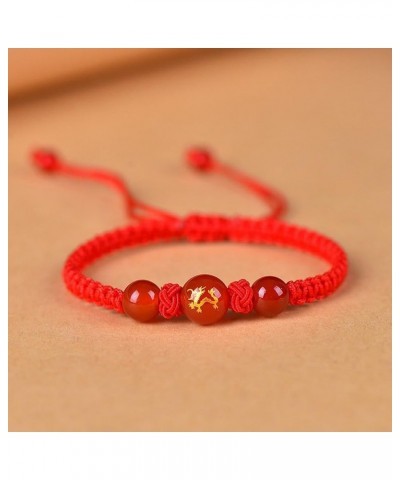 1/210 Pcs 2024 Year Of The Dragon Red String Bracelets,2024 New Year of Dragons Bracelets,Adjustable Red String Charm Bracele...