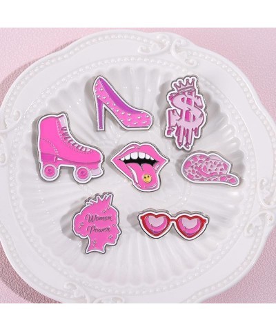 Pink Series Diamond Pink Panther Flowers Love Roller Skate Heels Lady's Favorite Element Brooch and Pins ice skates $8.81 Bro...