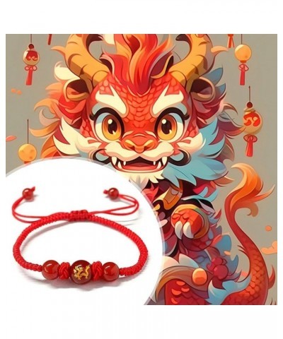 1/210 Pcs 2024 Year Of The Dragon Red String Bracelets,2024 New Year of Dragons Bracelets,Adjustable Red String Charm Bracele...