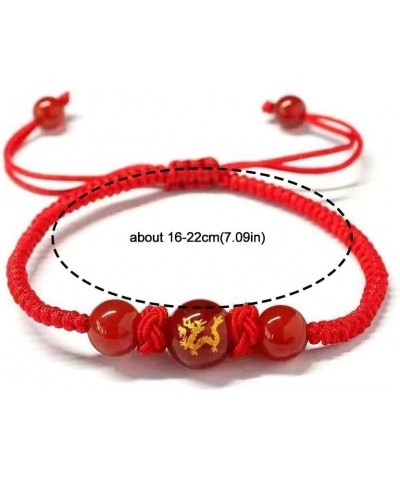 1/210 Pcs 2024 Year Of The Dragon Red String Bracelets,2024 New Year of Dragons Bracelets,Adjustable Red String Charm Bracele...