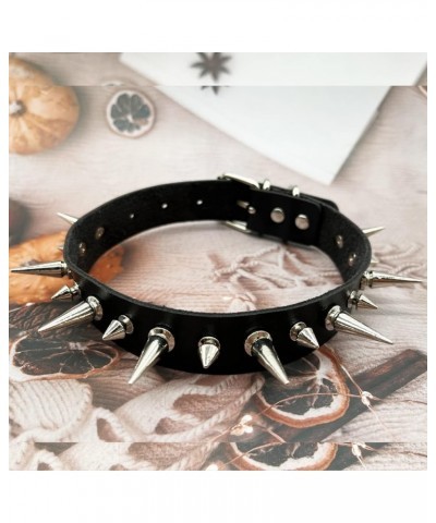 4 Pcs Punk Leather Necklace Bracelets for Women Gothic Spiker Studded Choker Necklace Wristband Bracelets for Halloween Cospl...