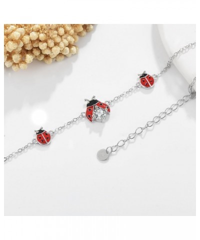 Cardinal Ladybug Turtle Frog Butterfly Bracelet Anklet Women's Sterling Silver Animal Bracelet Jewellery, Women's Gift for Mo...