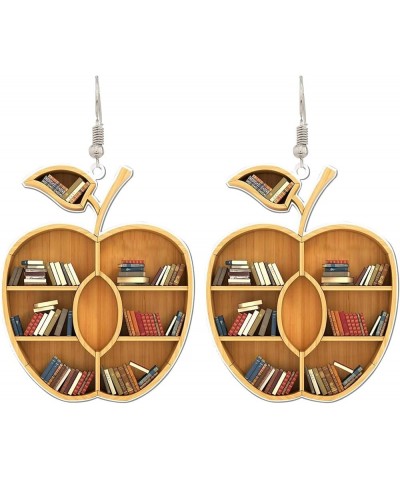 Book Earrings Acrylic Bookshelf Drop Earring Teardrop Heart Round Book Stack Dangle Earring Funny Library Earrings for Women ...