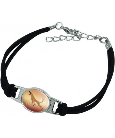 Belgian Malinois Dog Bite Training Novelty Suede Leather Metal Bracelet black $9.87 Bracelets