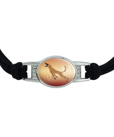 Belgian Malinois Dog Bite Training Novelty Suede Leather Metal Bracelet black $9.87 Bracelets