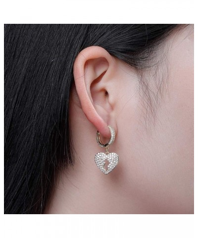 Broken Heart Stud Earrings Iced Out Cubic Zirconia Trend Delicate Jewelry For Women Men Rose gold $13.16 Earrings