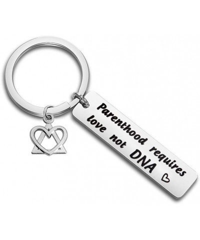 Step Parent Keychain Parenthood Requires Love Not DNA Adoption Gift For Step Dad Mom Parenthood Love Keychain $8.74 Others