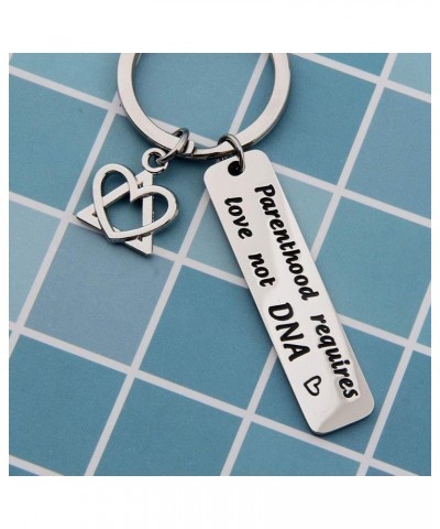 Step Parent Keychain Parenthood Requires Love Not DNA Adoption Gift For Step Dad Mom Parenthood Love Keychain $8.74 Others