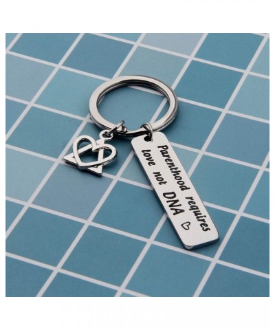 Step Parent Keychain Parenthood Requires Love Not DNA Adoption Gift For Step Dad Mom Parenthood Love Keychain $8.74 Others