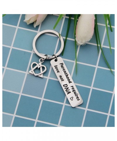 Step Parent Keychain Parenthood Requires Love Not DNA Adoption Gift For Step Dad Mom Parenthood Love Keychain $8.74 Others