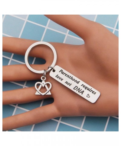 Step Parent Keychain Parenthood Requires Love Not DNA Adoption Gift For Step Dad Mom Parenthood Love Keychain $8.74 Others