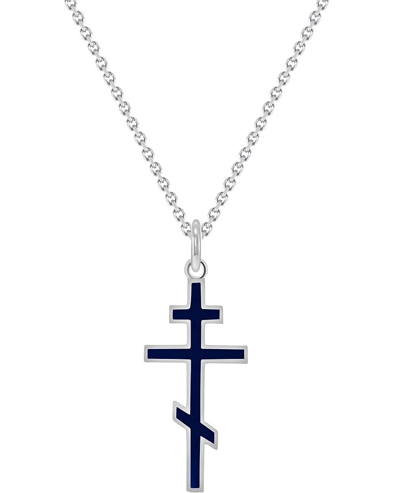 Orthodox Cross Pendant Necklace in Sterling Silver, Made in America, Silver Cross Necklace 20" Necklace $20.80 Necklaces