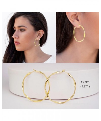 Big Gold Hoop Earrings,14k Gold Plated Large Gold Hoop Earrings Big Gold Hoops for Women Big Gold Hoop Earrings $9.35 Earrings