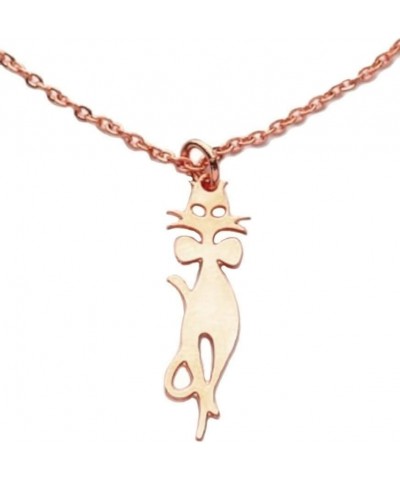 Made in Japan Necklace Cat Kitten Gold/Silver/PinkGold Women Adult Teen Girls Handmade Fashion Jewelry pink $12.99 Necklaces