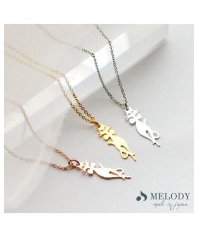 Made in Japan Necklace Cat Kitten Gold/Silver/PinkGold Women Adult Teen Girls Handmade Fashion Jewelry pink $12.99 Necklaces