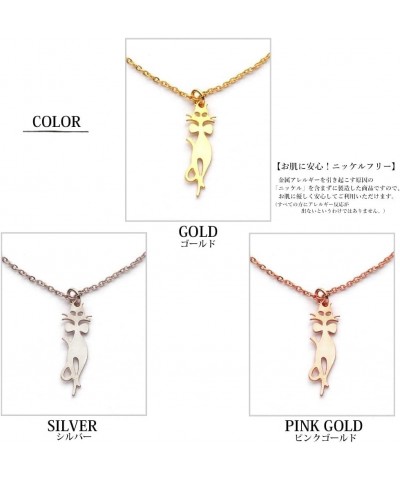 Made in Japan Necklace Cat Kitten Gold/Silver/PinkGold Women Adult Teen Girls Handmade Fashion Jewelry pink $12.99 Necklaces