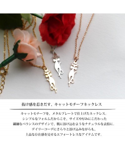 Made in Japan Necklace Cat Kitten Gold/Silver/PinkGold Women Adult Teen Girls Handmade Fashion Jewelry pink $12.99 Necklaces