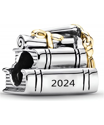 Graduation Gift Class of 2024 Bachelor's Hat Charm Bead for Pandora Snake Bracelet Necklace 2024 $8.25 Bracelets