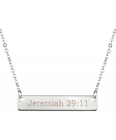 Silver Christian Bar Necklace Bible Verse Necklace Faith Necklace Sister Necklace Baptism Gift Birthday Jeremiah 29:11 $14.95...