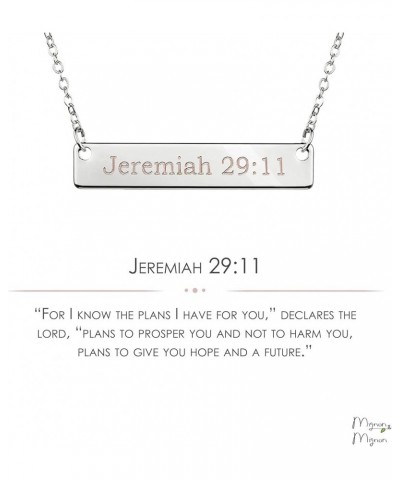 Silver Christian Bar Necklace Bible Verse Necklace Faith Necklace Sister Necklace Baptism Gift Birthday Jeremiah 29:11 $14.95...