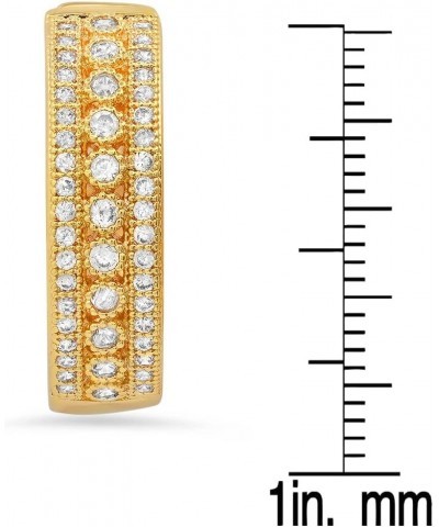 Steeltime Brass Huggie Earrings with Simulated Diamonds Gold Huggie $11.57 Earrings