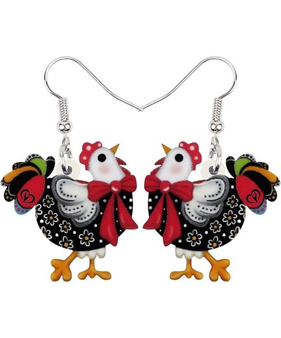 Acrylic Cute Hen Rooster Chicken Farm Animal Earrings for Women Girls Hypoallergenic Dangle Hook Earrings Jewelry Gifts for C...