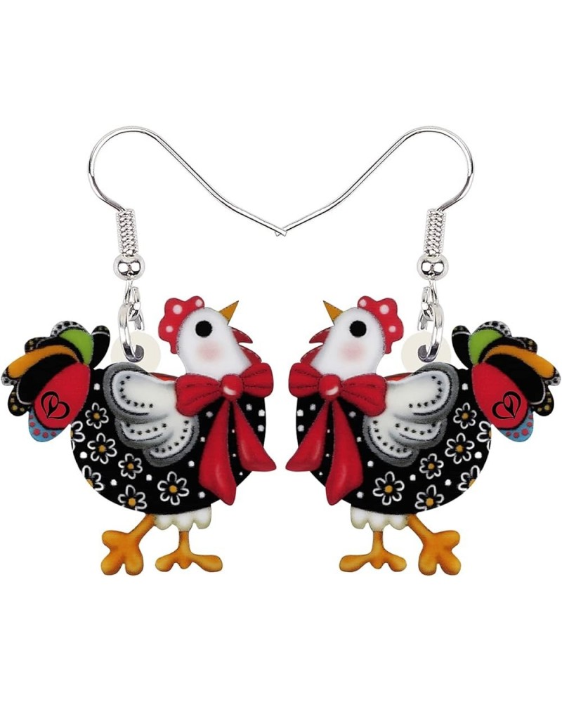 Acrylic Cute Hen Rooster Chicken Farm Animal Earrings for Women Girls Hypoallergenic Dangle Hook Earrings Jewelry Gifts for C...