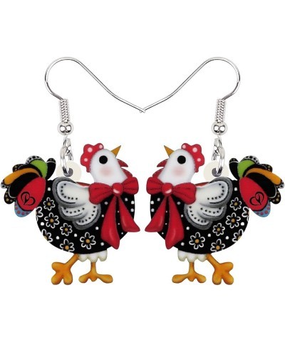 Acrylic Cute Hen Rooster Chicken Farm Animal Earrings for Women Girls Hypoallergenic Dangle Hook Earrings Jewelry Gifts for C...