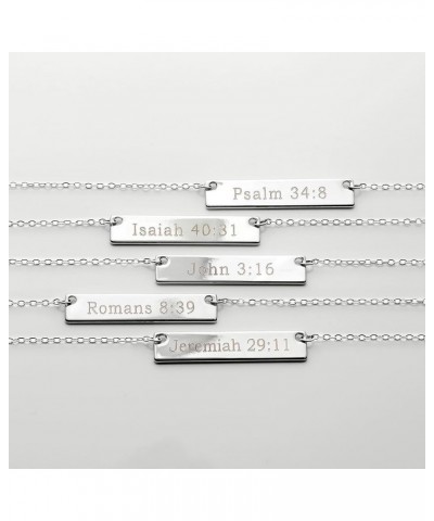 Silver Christian Bar Necklace Bible Verse Necklace Faith Necklace Sister Necklace Baptism Gift Birthday Jeremiah 29:11 $14.95...