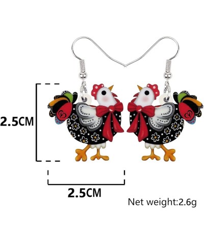 Acrylic Cute Hen Rooster Chicken Farm Animal Earrings for Women Girls Hypoallergenic Dangle Hook Earrings Jewelry Gifts for C...