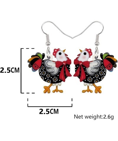 Acrylic Cute Hen Rooster Chicken Farm Animal Earrings for Women Girls Hypoallergenic Dangle Hook Earrings Jewelry Gifts for C...