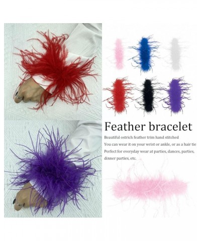 2Pcs Women's Feather Slap Bracelets Watch Patting Circle Slap Ring Wrist Decoration Cuff Sleeves Slap Bangle White $7.79 Brac...