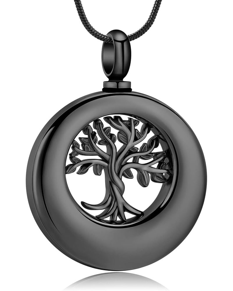 Cremation Jewelry Tree of Life Urn Necklace Keepsake Ashes Black $9.79 Necklaces