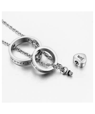 Urn Necklace for Ashes No Longer by My Side, Forever in My Heart Carved Locket Cremated Ashes Necklace Silver-Son $11.79 Neck...