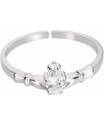 Benediction of Claddagh Heart Knuckle/Toe Ring Cubic Zirconia Sterling Silver 925 Clear $8.24 Body Jewelry