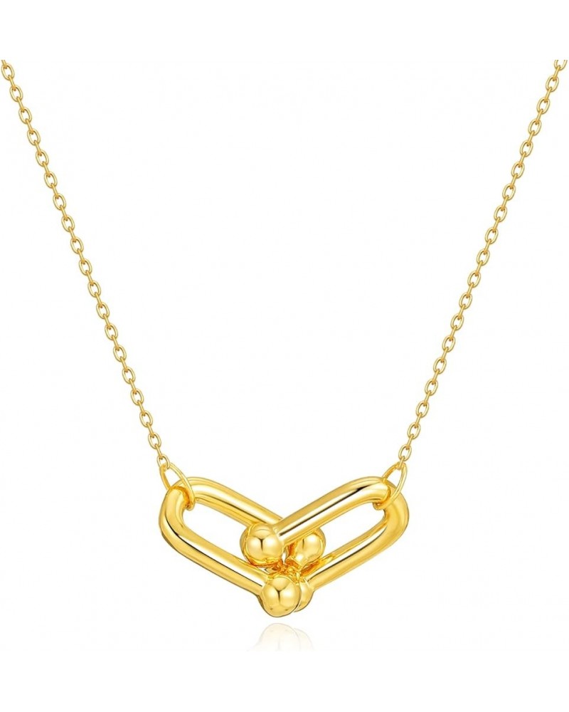 Gold Necklace for Women Pendant 18K Gold Filled Dainty Chain Simple Jewelry Link Bead $11.20 Necklaces