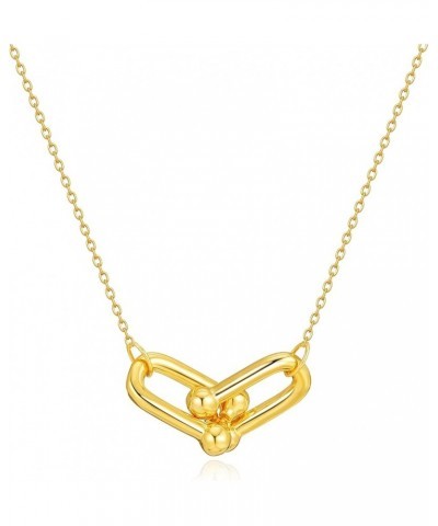 Gold Necklace for Women Pendant 18K Gold Filled Dainty Chain Simple Jewelry Link Bead $11.20 Necklaces