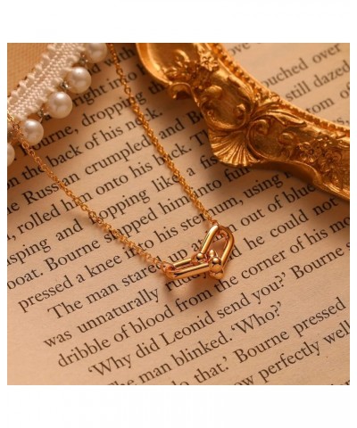 Gold Necklace for Women Pendant 18K Gold Filled Dainty Chain Simple Jewelry Link Bead $11.20 Necklaces