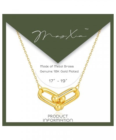 Gold Necklace for Women Pendant 18K Gold Filled Dainty Chain Simple Jewelry Link Bead $11.20 Necklaces