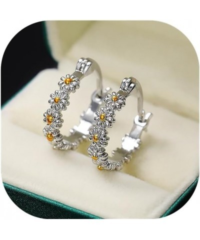 Earrings for Women Diamond Hoop Luxury Round Diamond Earrings Personality Bright Rhinestone Earrings One Size 04-Silver $3.77...