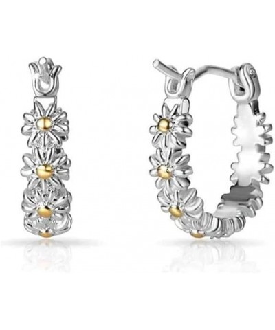 Earrings for Women Diamond Hoop Luxury Round Diamond Earrings Personality Bright Rhinestone Earrings One Size 04-Silver $3.77...