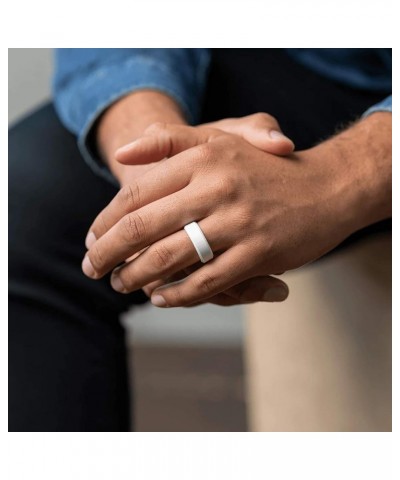 Bevel Classic Silicone Wedding Ring – Hypoallergenic Unisex Wedding Band – Comfortable Band for Active Lifestyle – 8mm Wide, ...